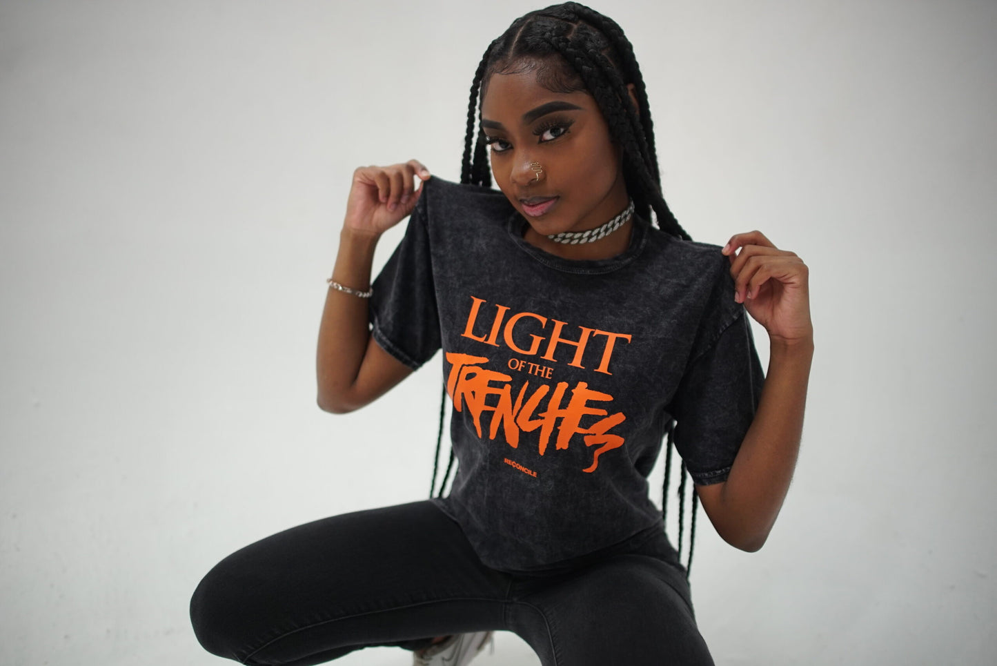 LIGHT OF THE TRENCHES TEE - DENIM ORANGE