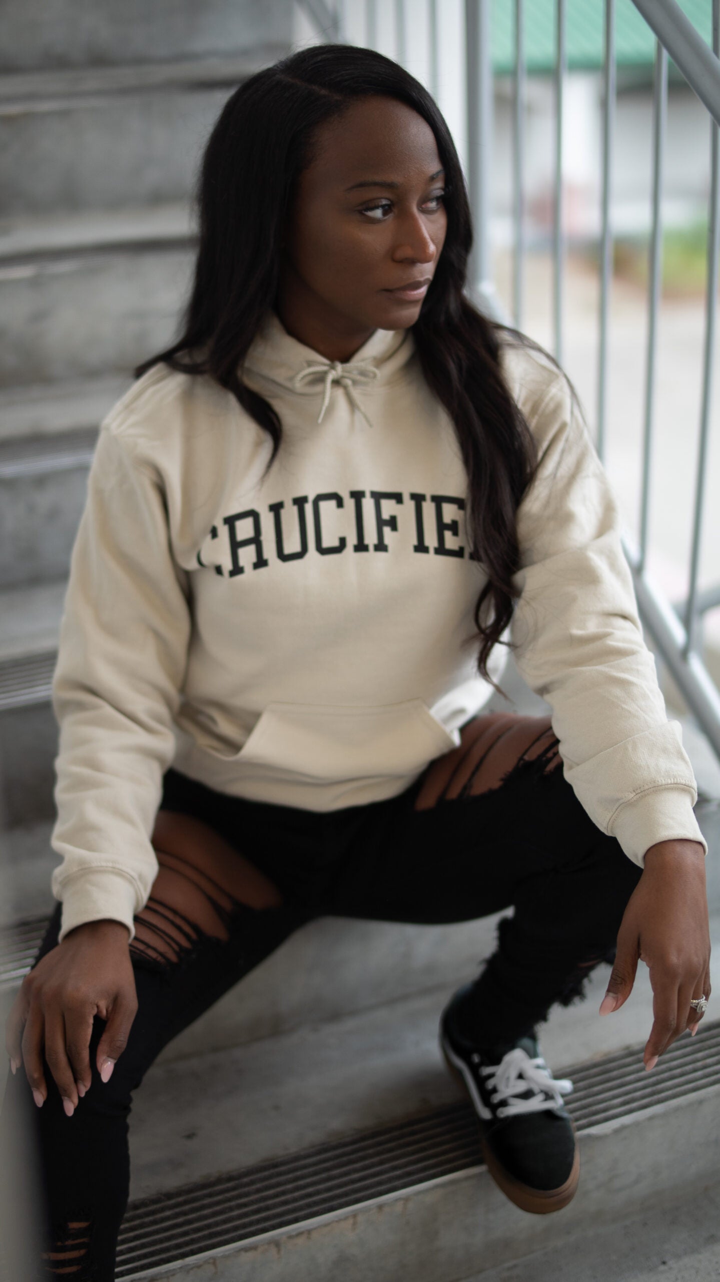 CRUCIFIED. HOODIE (SAND)