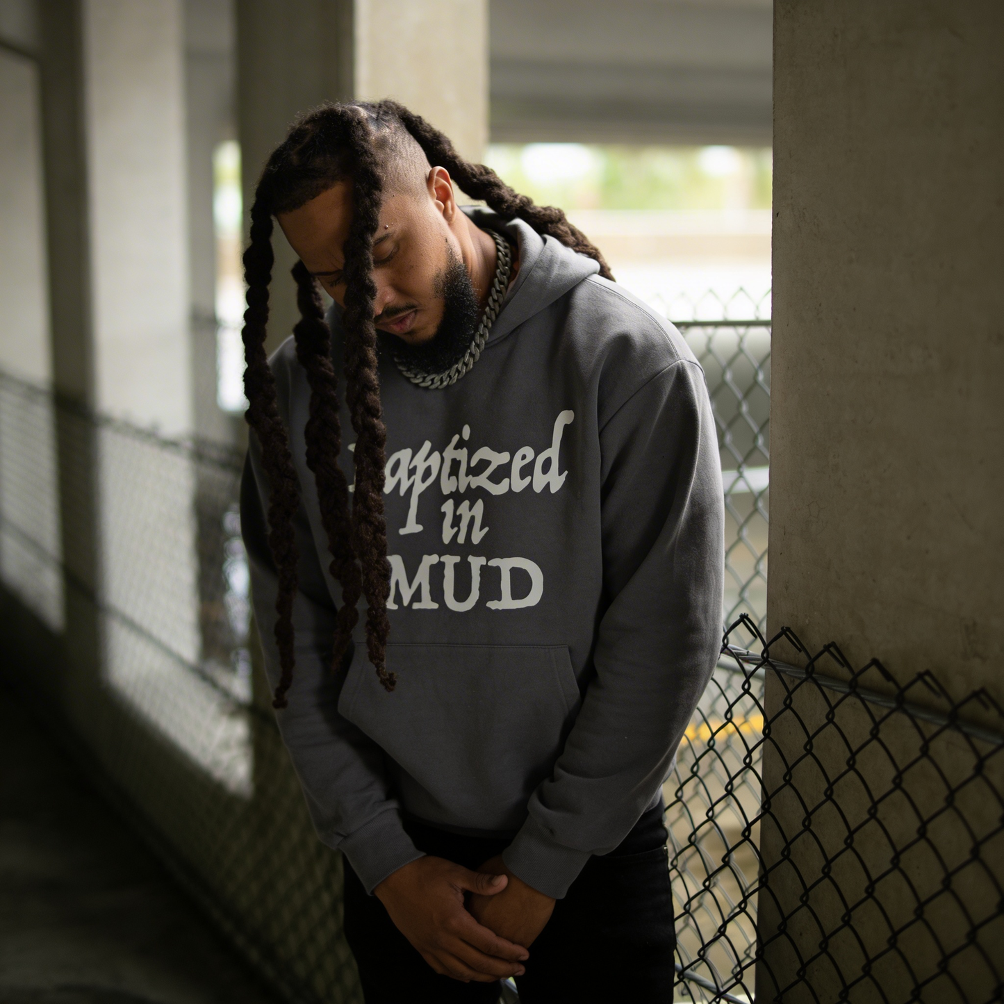 BAPTIZED IN MUD - CHARCOAL HOODIE